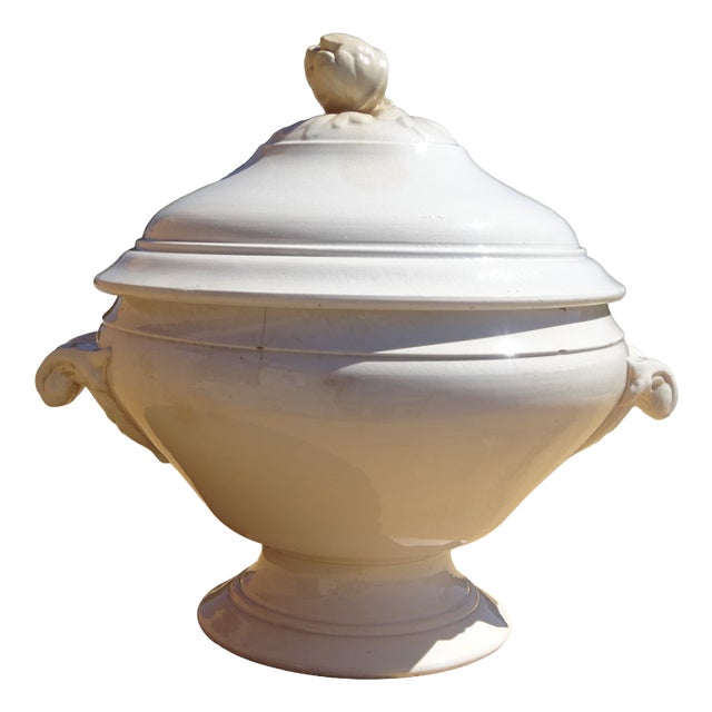 Earthenware Tureen from Sarreguemines, 1890s For Sale