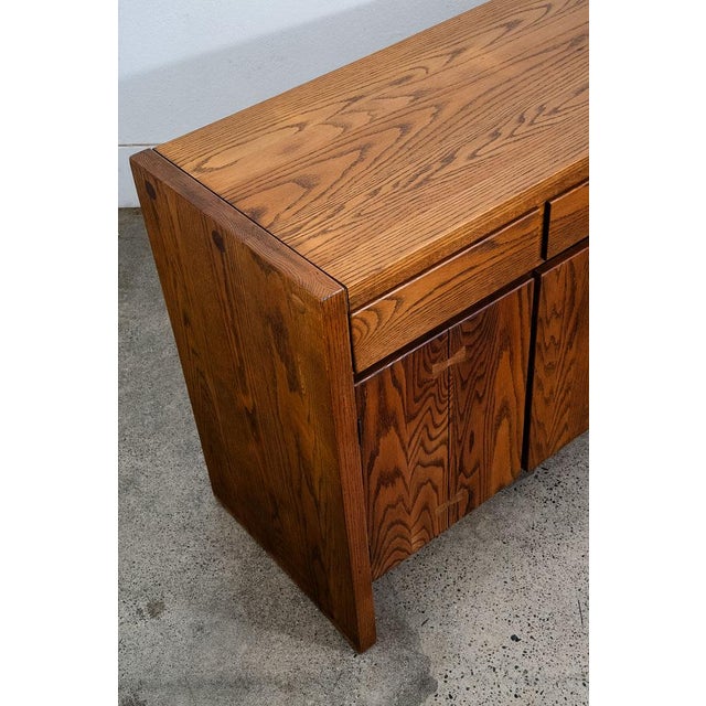 1960s Mid Century Modern Credenza Server Buffet Conant Ball Oak 2 Drawers Cabinet For Sale - Image 11 of 12