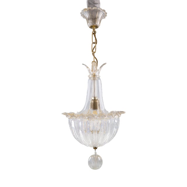 Venetian Art Deco Murano Glass Lantern by Ercole Barovier for Barovier & Toso, 1980s For Sale