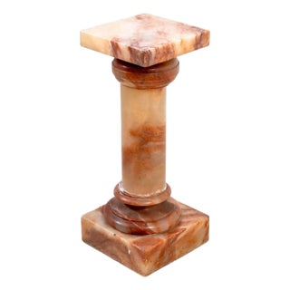 French Red Alabaster Pedestal For Sale