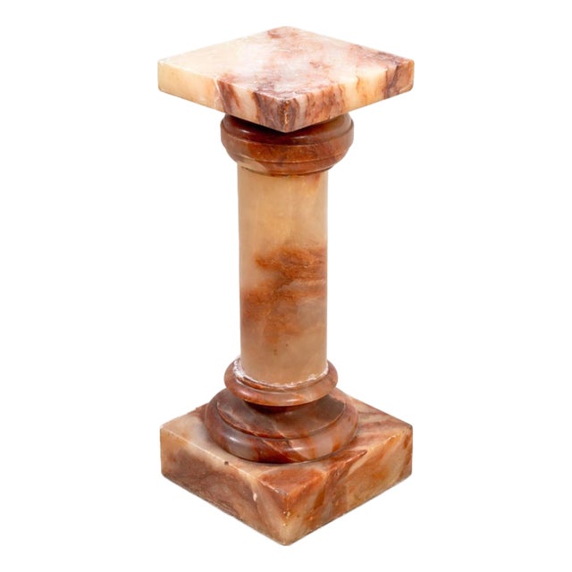 French Red Alabaster Pedestal For Sale