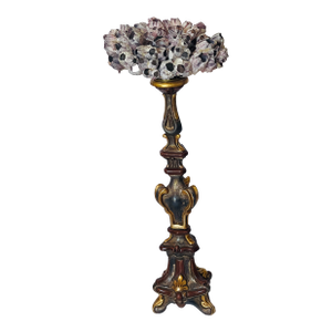 Large Barnacle Cluster on Vintage Italian Wood Pricket