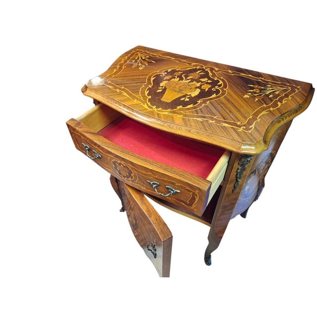 1960s Vintage Italian Inlaid Cabinet with Bronze Inserts, 1960 For Sale - Image 5 of 15