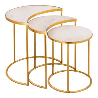 Crescent Iron Nesting Tables - Set of 3 For Sale