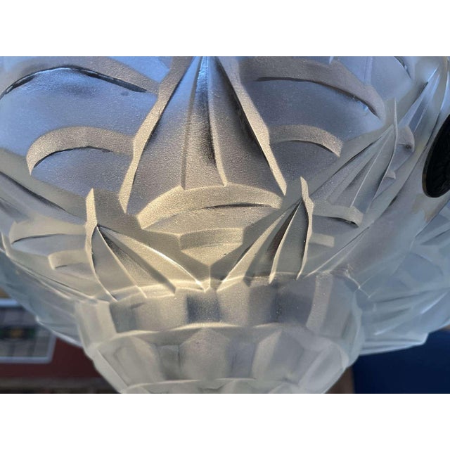 Art Deco Pendant Light in Molded-Pressed Glass from Degué For Sale - Image 15 of 18