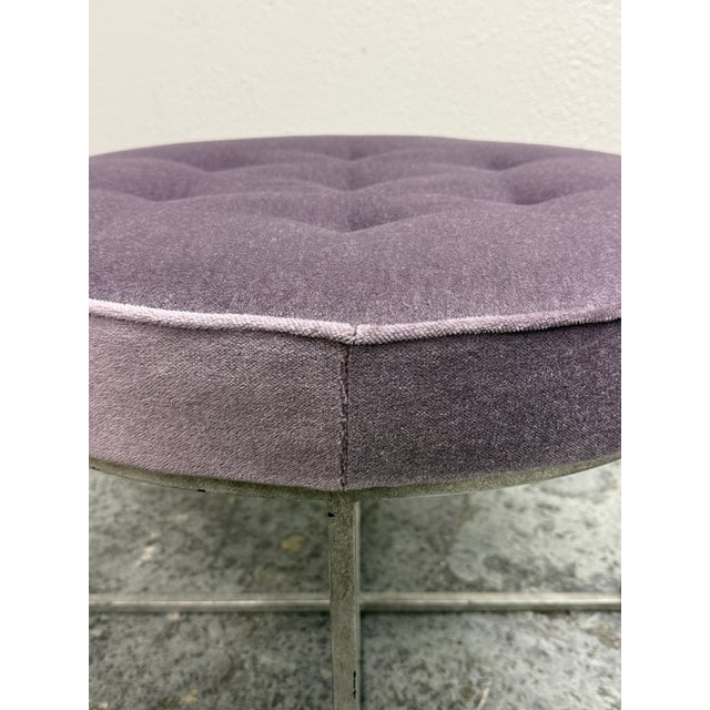 Metal Oly Studio Jonathan Tufted Round Stool For Sale - Image 7 of 12