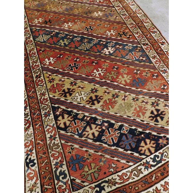 Early 21st Century Antique Hand-Knotted Caucasian Gendje Gallery Rug. 4'7"x 9'3" For Sale - Image 5 of 15