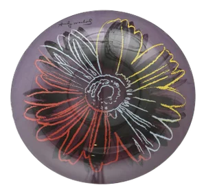 Rosenthal Glass Flower Plate or Serving Plate Designed After Andy Warhol 1980's