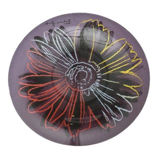 Vintage Rosenthal Glass Flower Plate or Serving Plate Designed After Andy Warhol 80's For Sale