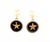 Chanel Vintage Gold Plated CC Star Round Black Coin Dangle Piercing Earrings *Marked 01 *Made in France -It is...