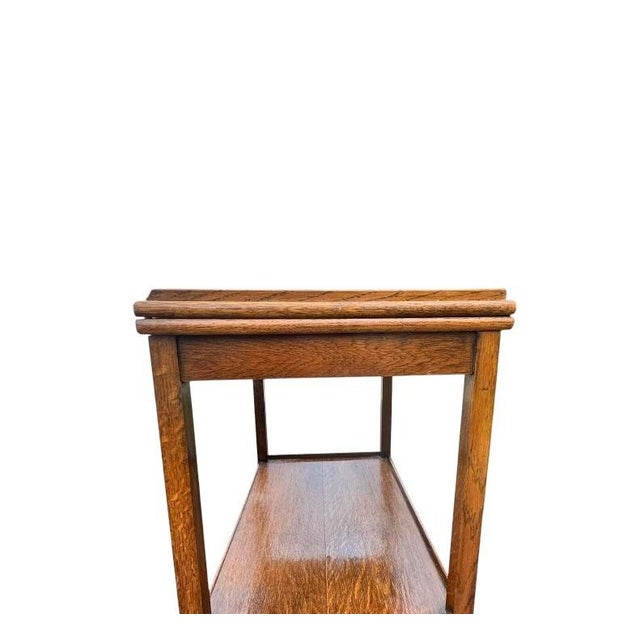 Edwardian Era Quarter Sawn Oak Convertible Bar Cart & Game Table, 1910s-1920s For Sale - Image 11 of 14