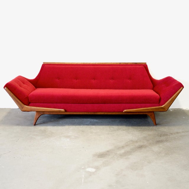 Dimensions: 97” L x 32” D x 31” H / Seat Height 18” Origin: United States Designer: Unknown Manufacturer: Rowe Furniture...