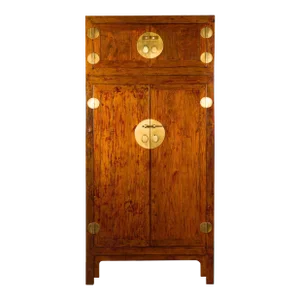 19th Century Chinese Qing Dynasty Compound Cabinet with Brass Hardware