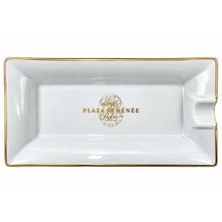 Vintage Hotel Plaza Athénée Paris Ashtray Catchall Dish White Porcelain For Sale