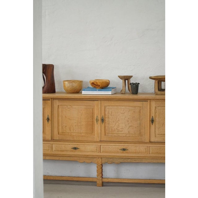 Mid-Century Modern Brutalist Sideboard in Oak by Henning Kjærnulf, 1960s For Sale - Image 11 of 18