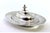 Oval Butter Dish in Guilloche Silver with Elliptical Grooved Knob Lid and Monogram Card For Sale - Image 9 of 10