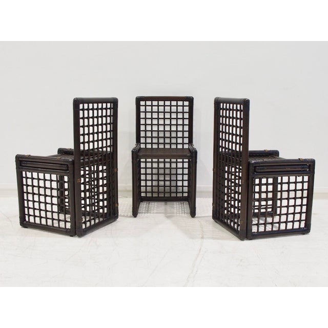 Bamboo and Rattan Chairs by Afra & Tobia Scarpa for Maxalto, 1970s, Set of 6 For Sale - Image 10 of 16