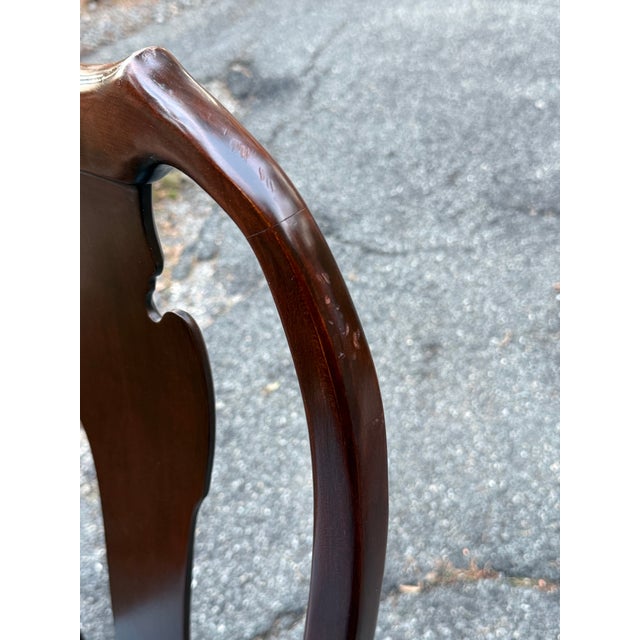 Late 20th Century Solid Cherry Queen Anne Dining Chairs - Set of 6 For Sale - Image 11 of 12