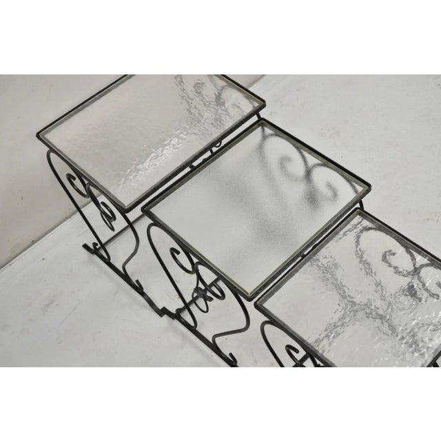 Vintage Salterini Wrought Iron Maple Leaf Garden Nesting Side Tables - Set of 3 For Sale - Image 10 of 11