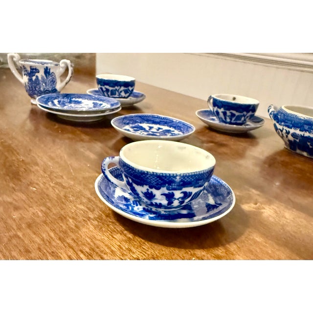 Blue Willow Childs Tea Set Dishes - 11pcs For Sale - Image 11 of 12