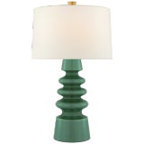 Julie Neill for Visual Comfort Signature Andreas Medium Table Lamp in Aventurine with Linen Shade For Sale