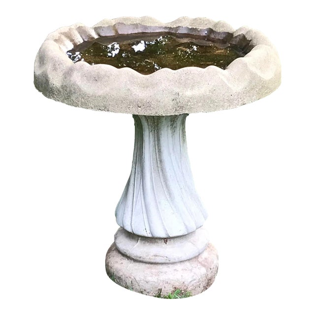 Vintage Concrete Birdbath For Sale