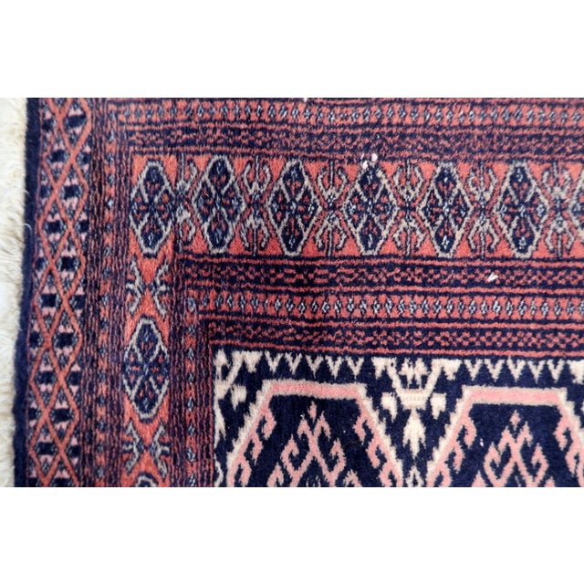 1960s 1960s, Handmade Vintage Uzbek Bukhara Rug 2.5' X 3.7' For Sale - Image 5 of 10