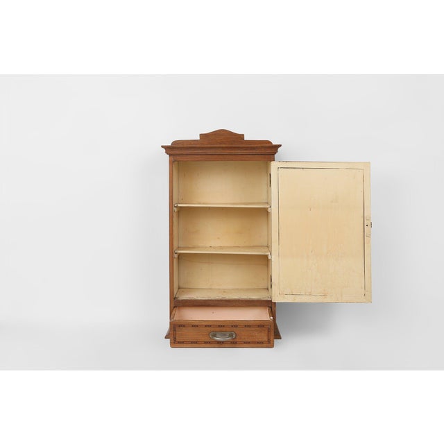 Wood Art Deco Shaving Cabinet in Oak with Mirror, France, 1930s For Sale - Image 7 of 15