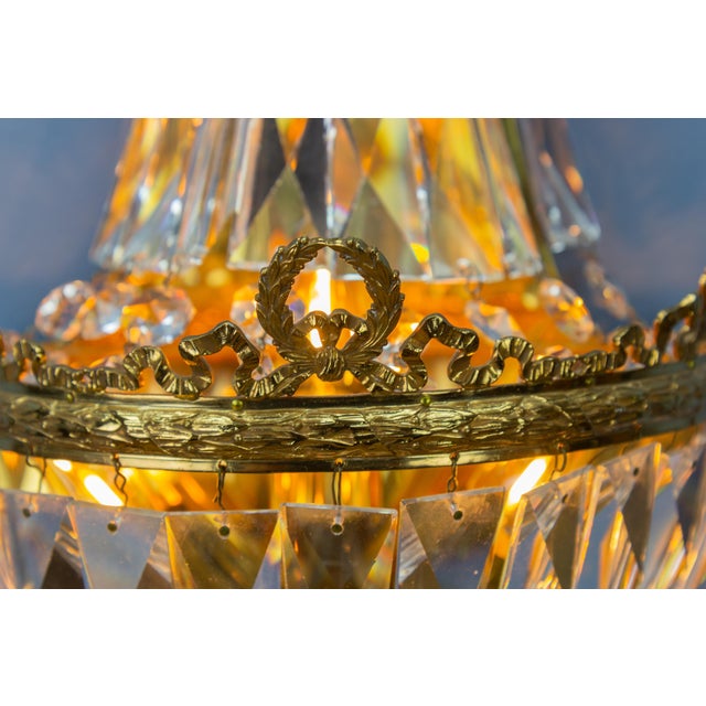 German Empire Style Crystal Glass and Brass Sconce by Palwa, 1960s For Sale - Image 12 of 18