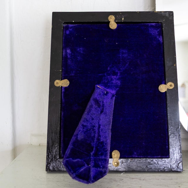 Pair of Vintage Hand Painted Black Lacquered Chinoisere Picture Frames For Sale - Image 10 of 13