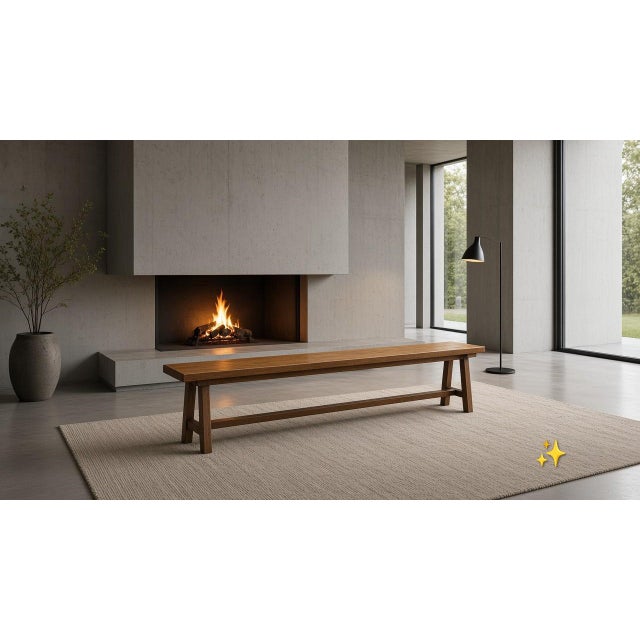 Rustic Oak Bench, France, 1970 For Sale - Image 13 of 14