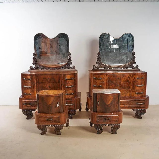 Art Deco Dressing Tables with Bedside Tables, 1930s, Set of 4 For Sale - Image 13 of 13
