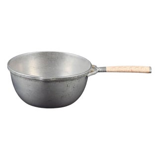 Pewter Casserole with Bamboo Handle from Just Andersen, Denmark, 1930s For Sale