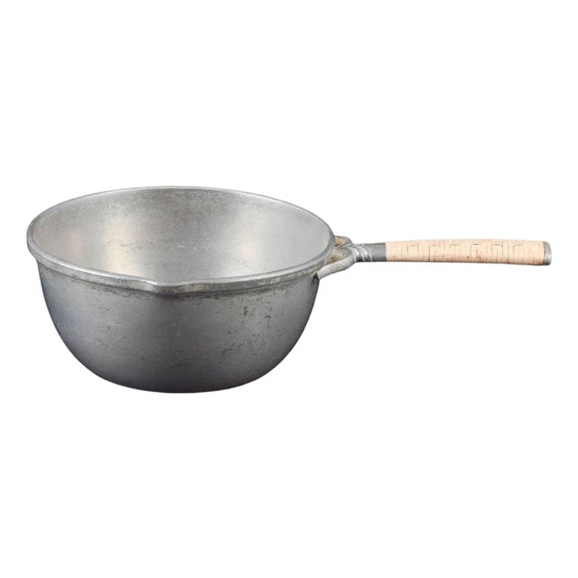 Pewter Casserole with Bamboo Handle from Just Andersen, Denmark, 1930s For Sale