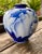 Blue Vintage Japanese Porcelain Peony Vase | Cobalt Blue & White Floral Motif | Gold Accents For Sale - Image 8 of 12