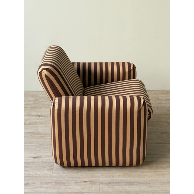 Ray Wilkes “Chiclet” Lounge Chair for Herman Miller in Striped Cotton Jacquard For Sale In New York - Image 6 of 12
