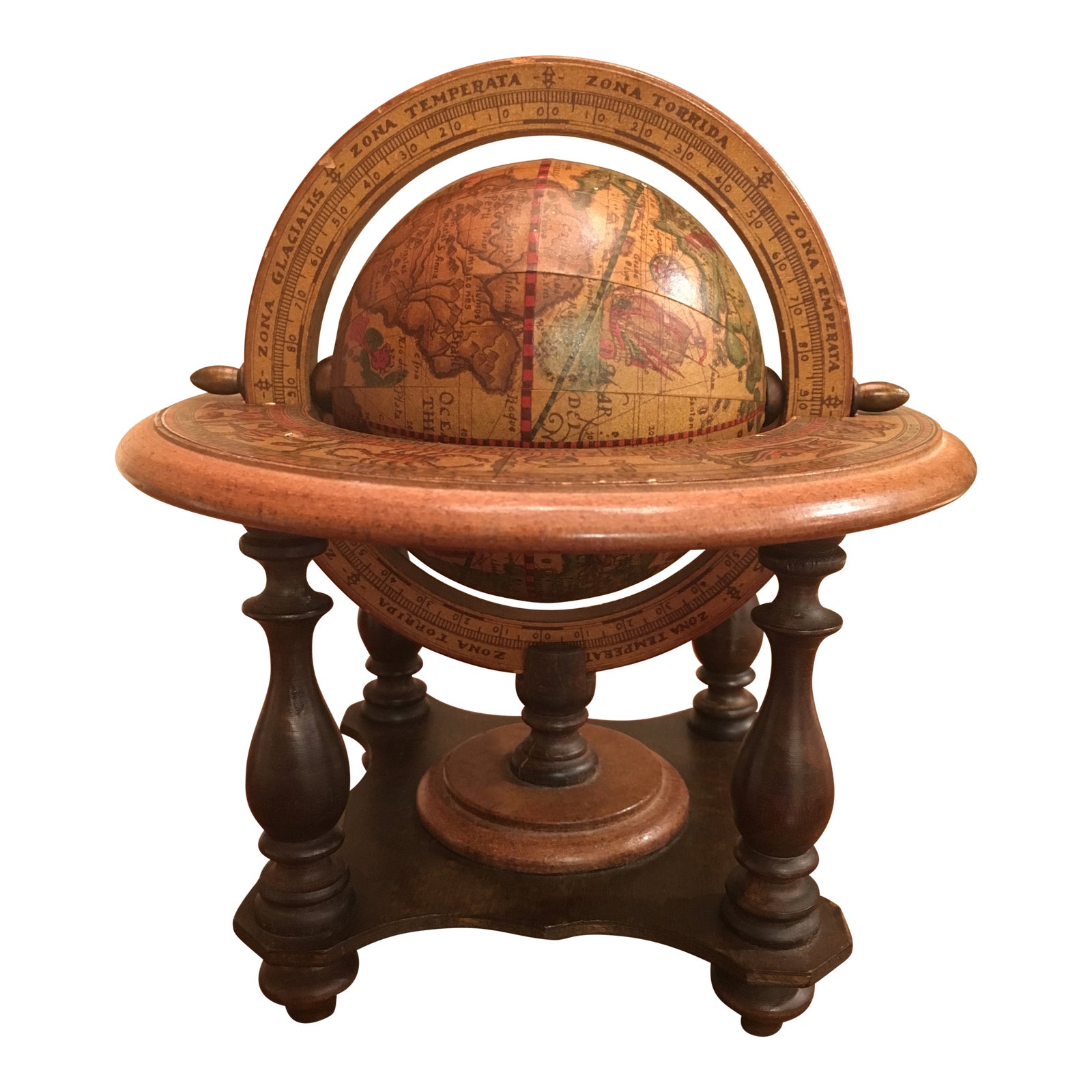 Vintage Wooden Globe on Stand Chairish