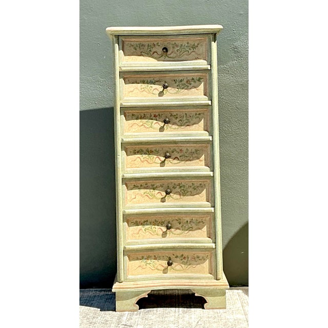 Vintage Italian Hand Painted Ligerie Chest For Sale - Image 10 of 12