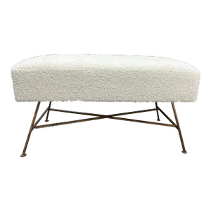 1960s Italian Modern Gilt Iron Bench