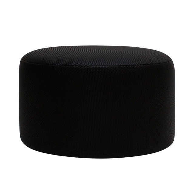 Vintage Circular Pouf in Black Braided Lambskin by LA Design, 2010s For Sale - Image 10 of 10