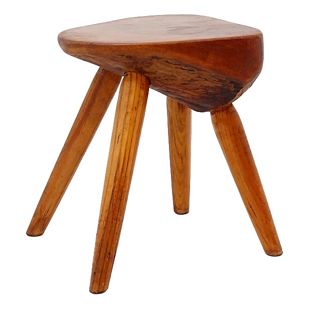 Vintage Stool in Wood, 1960s For Sale