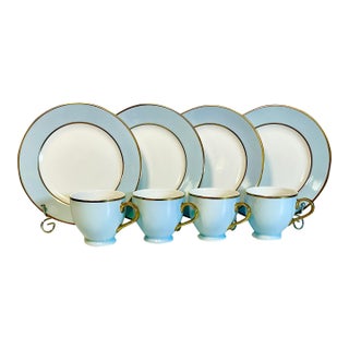 Vintage Coastal Hollywood Regency Ralph Lauren Hampton’s Tea Luncheon Plates, Cups - Set of 8 For Sale