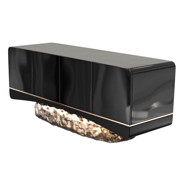 "California" Credenza With Bronze and Stainless Steel, Handmade For Sale In Los Angeles - Image 6 of 7