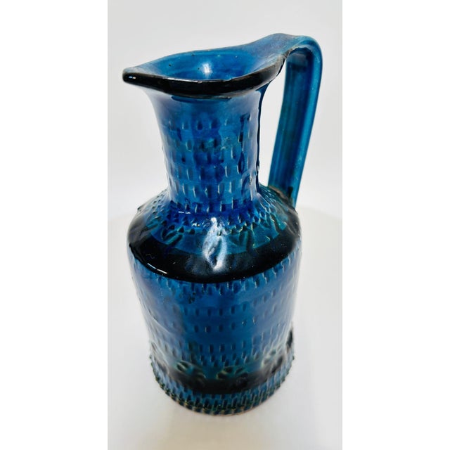 Bitossi “Rimini Blu” Ceramic Pitcher Vase, Attributed to Aldo Londi, Italy 1960s For Sale - Image 16 of 18