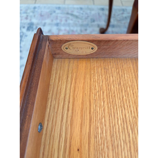 Late 20th Century Vintage Councill Craftsmen Mahogany Queen Anne End Tables – Pair For Sale - Image 5 of 9
