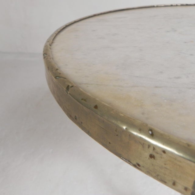 Bistro Table with Cast Iron Legs and Marble Top, 1920s For Sale - Image 4 of 18