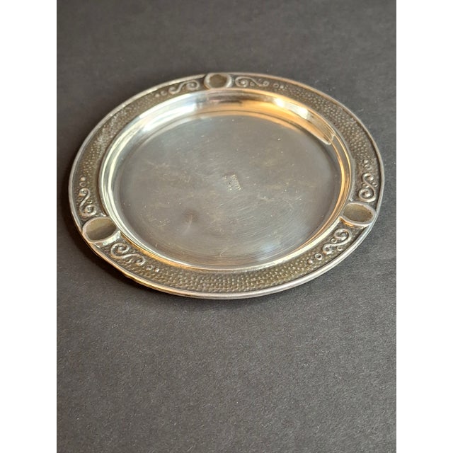 Religious Antique Bezalel Jerusalem Sterling Silver Kiddush Cup Saucer Plate Judaica 925 For Sale - Image 3 of 14