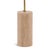 Gorgeous brass finish stem and travertine stone base floor lamp. Beige cotton linen shade. Each may vary in natural stone...