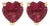 14K Yellow Gold 5MM Heart Cut Ruby Solitaire Stud Earrings For Sale