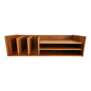 1960s Mid Century Modern Danish Teak Wood Desk Organizer by Pedersen & Hansen